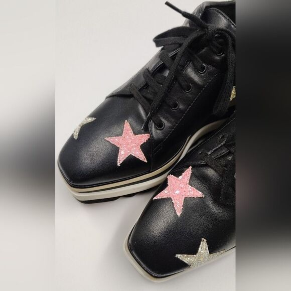 Stella McCartney Leather Elyse Star Platform Trainers Sneakers Sz 38 - Picture 8 of 16